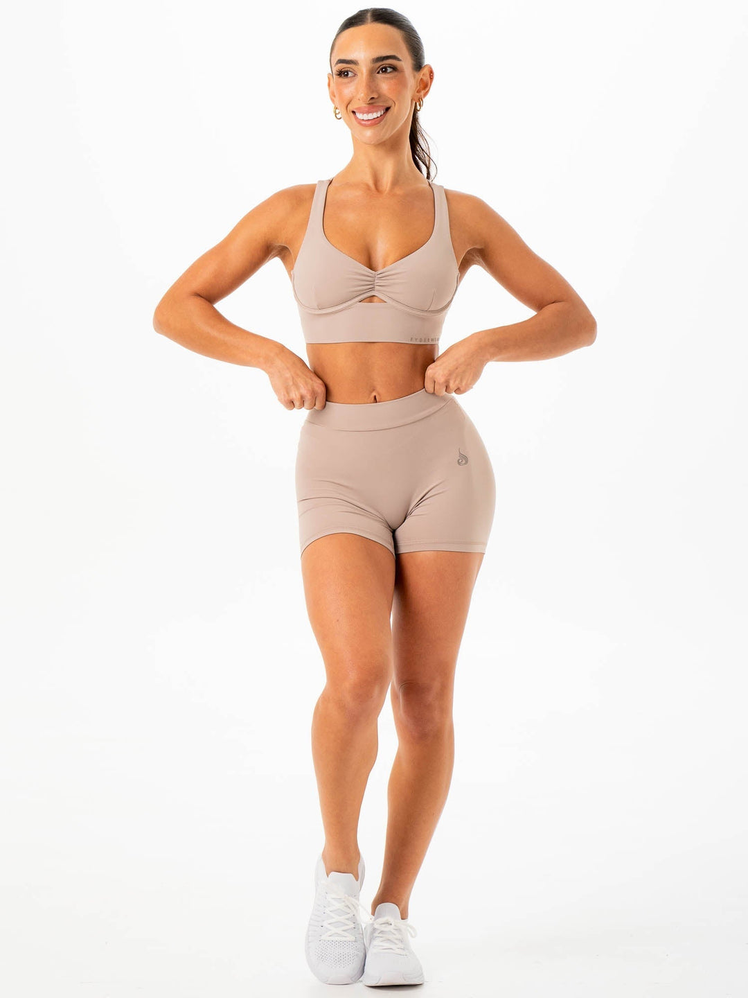 NKD V Scrunch Shorts - Almond Clothing Ryderwear 