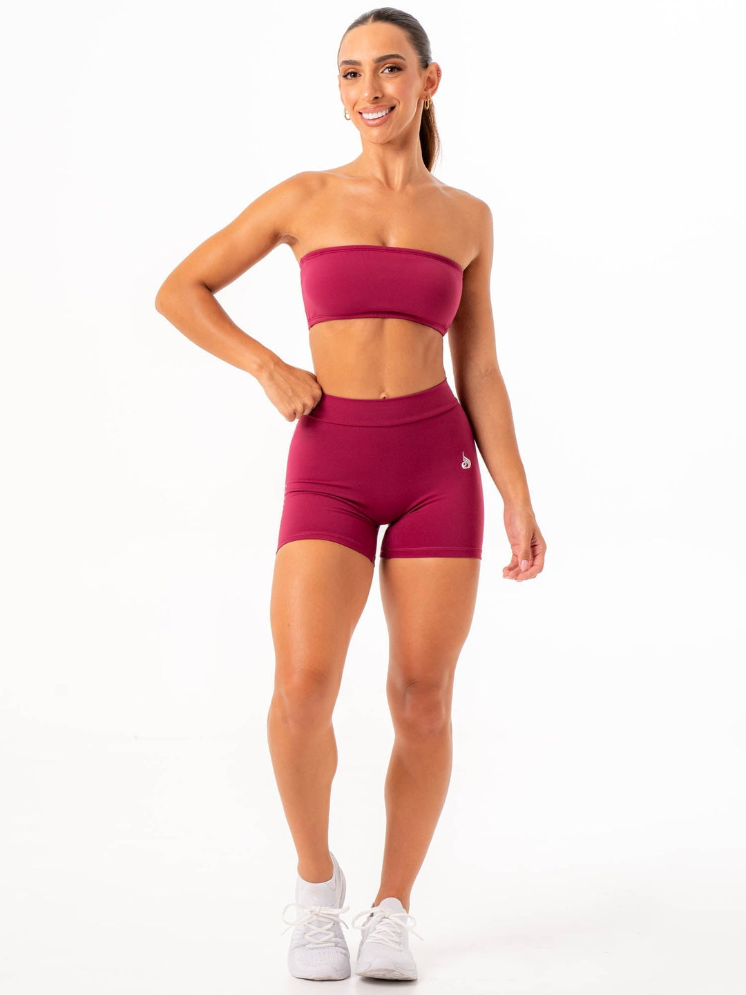 NKD V Scrunch Shorts - Wine Clothing Ryderwear 