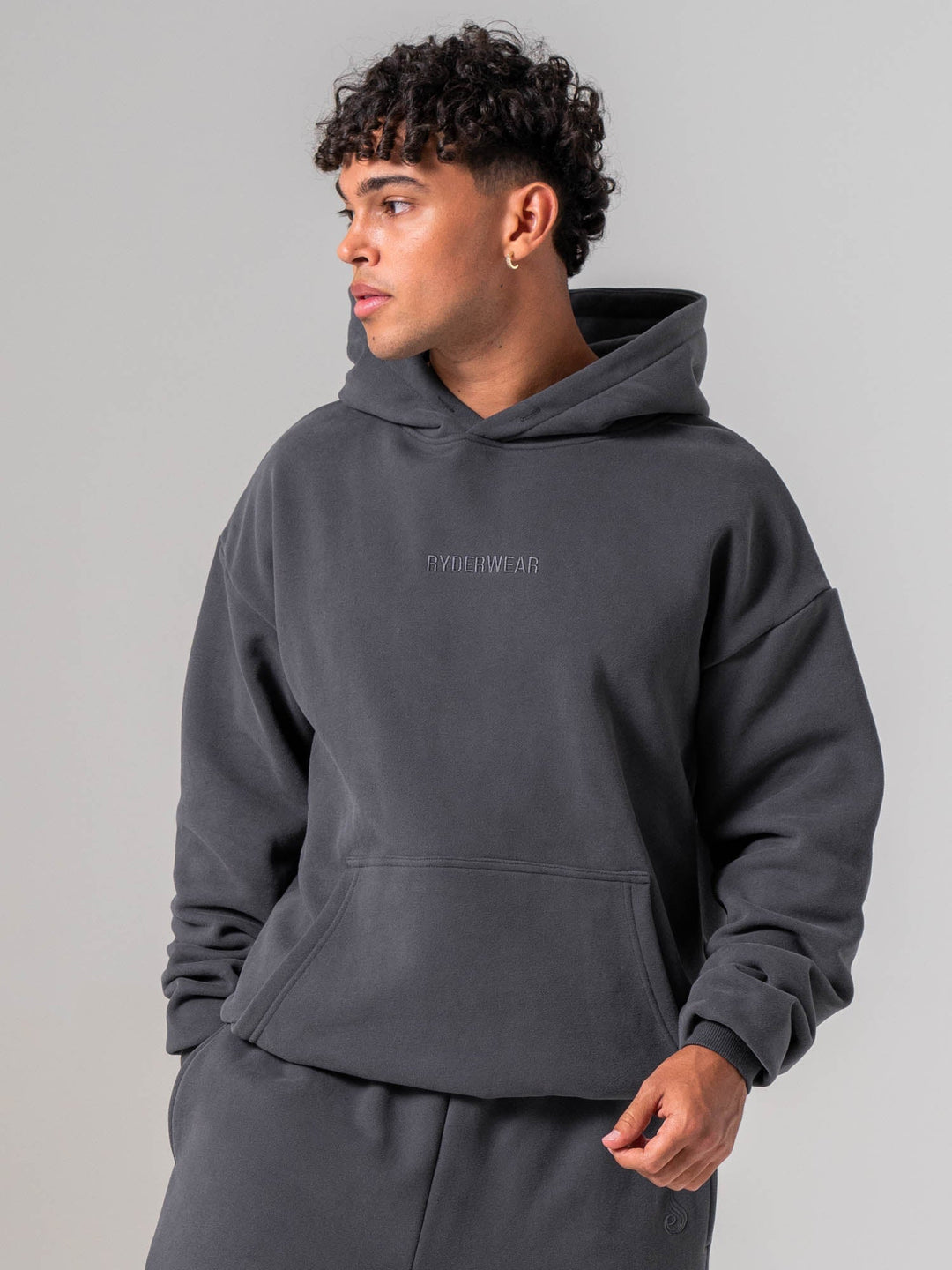 Plush Hoodie - Charcoal Clothing Ryderwear 