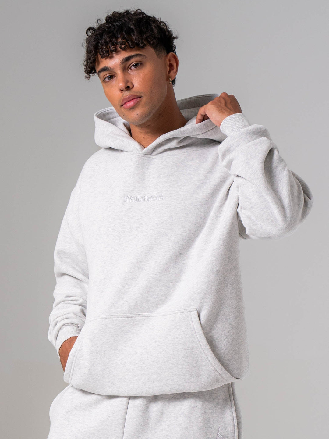 Plush Hoodie - Snow Marl Clothing Ryderwear 