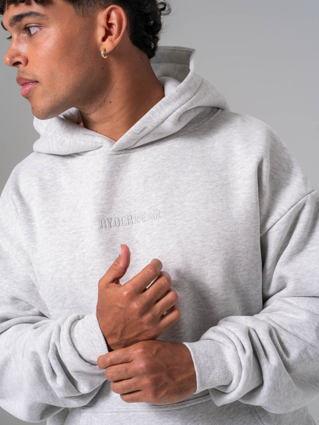 Plush Hoodie - Snow Marl Clothing Ryderwear 