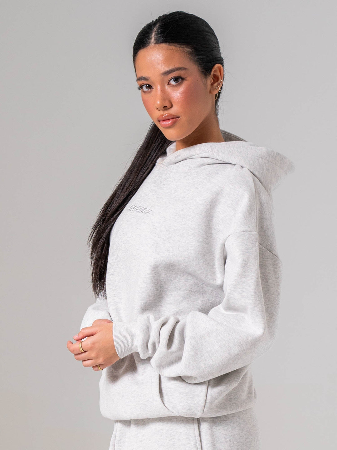 Plush Hoodie - Snow Marl Clothing Ryderwear 