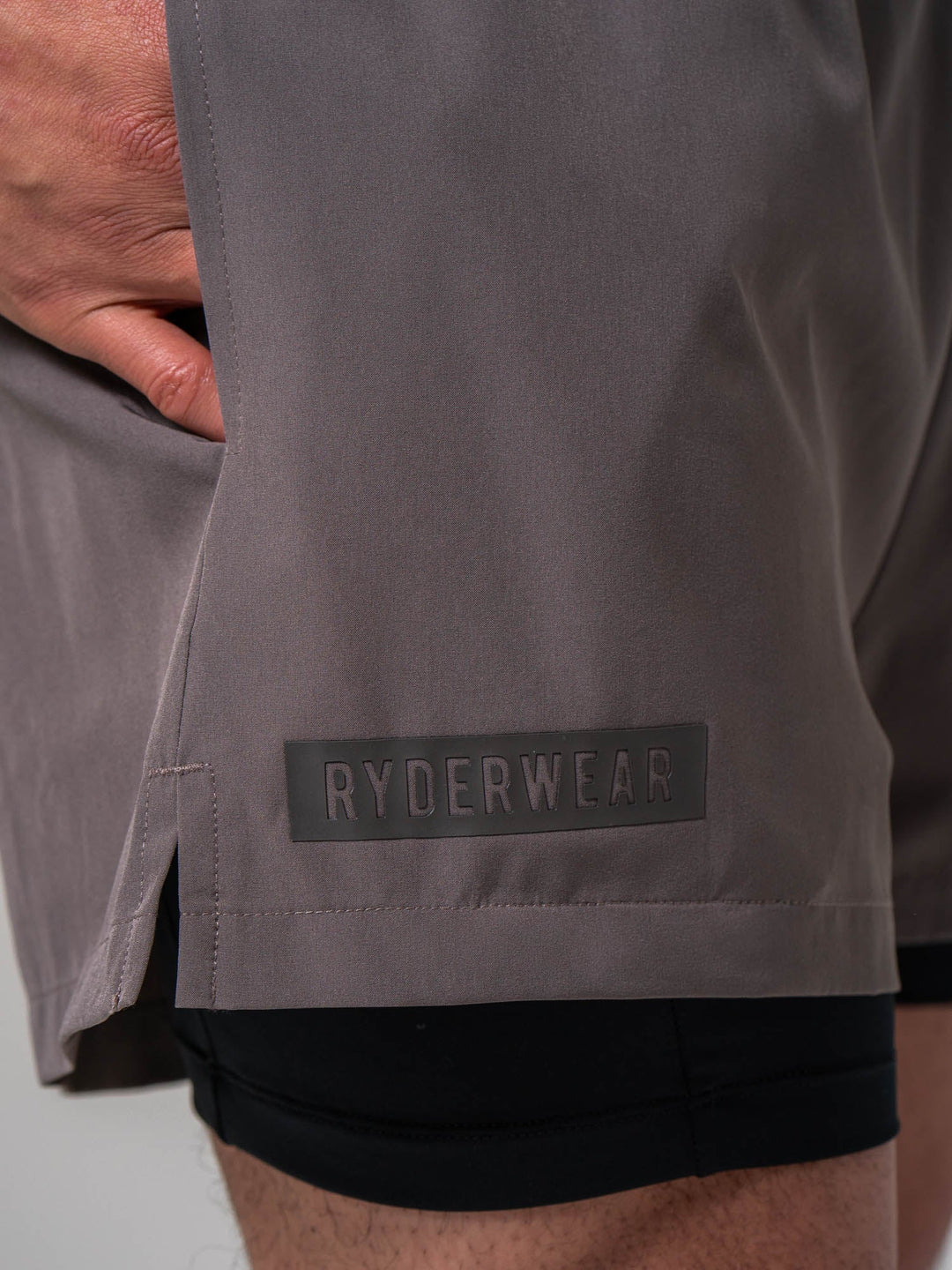 Pursuit 2 In 1 Training Shorts - Deep Taupe Clothing Ryderwear 
