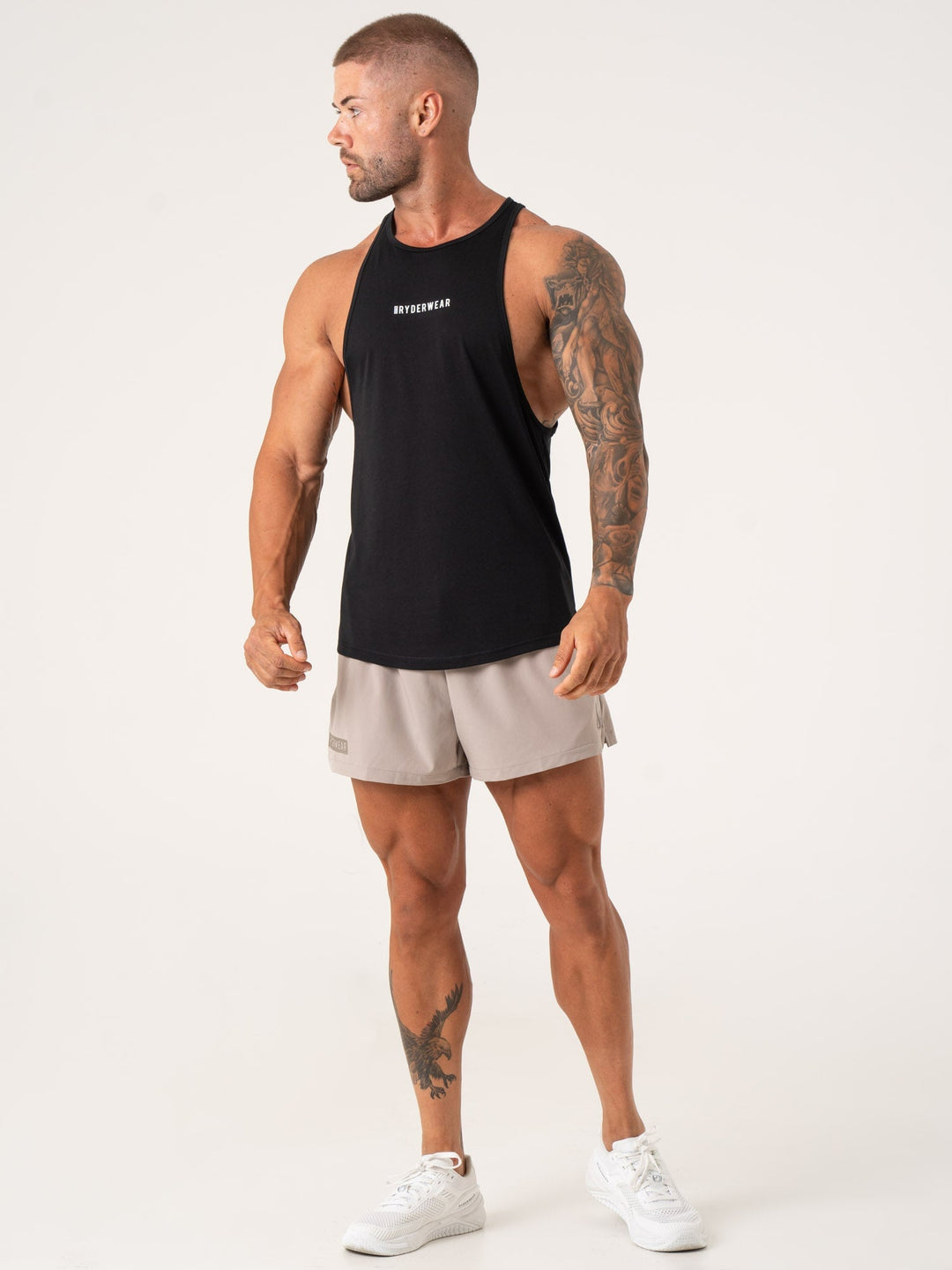Pursuit 2 In 1 Training Shorts - Taupe Clothing Ryderwear 