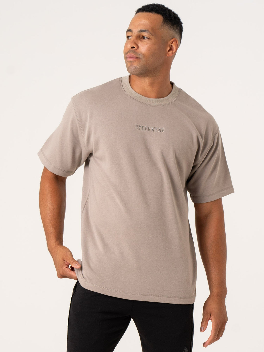 Pursuit Fleece T-Shirt - Taupe Clothing Ryderwear 