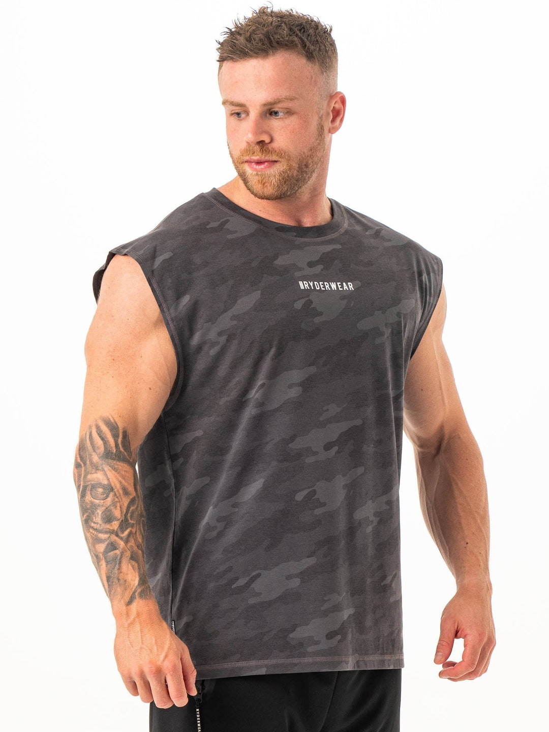 Pursuit Muscle Tank - Black Camo Clothing Ryderwear 