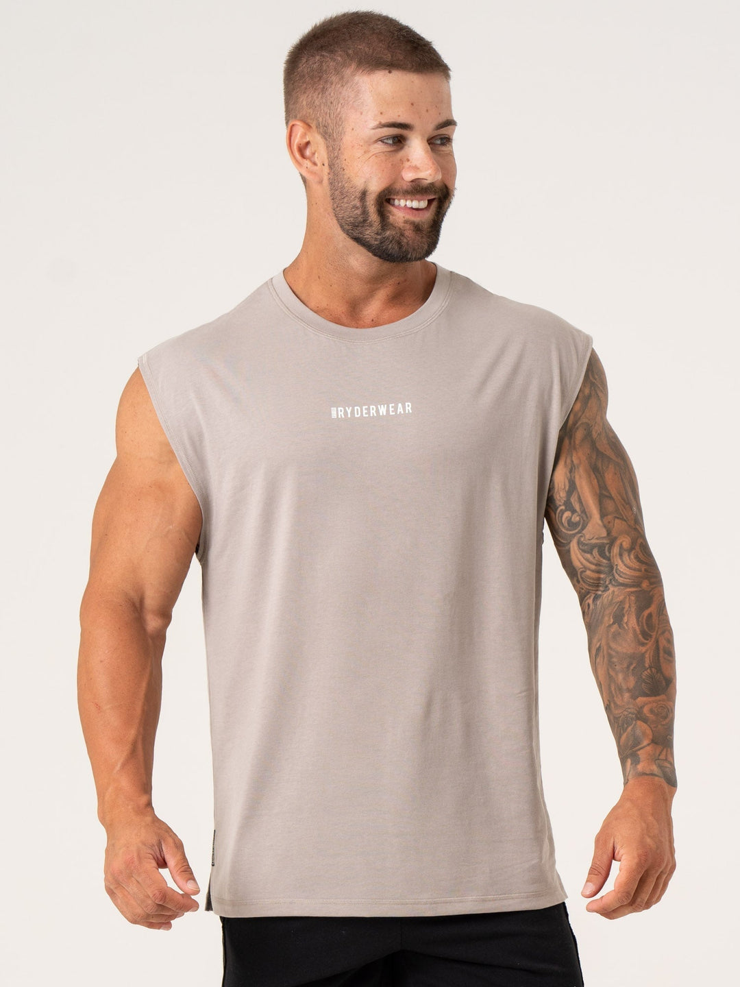 Pursuit Muscle Tank - Taupe Clothing Ryderwear 