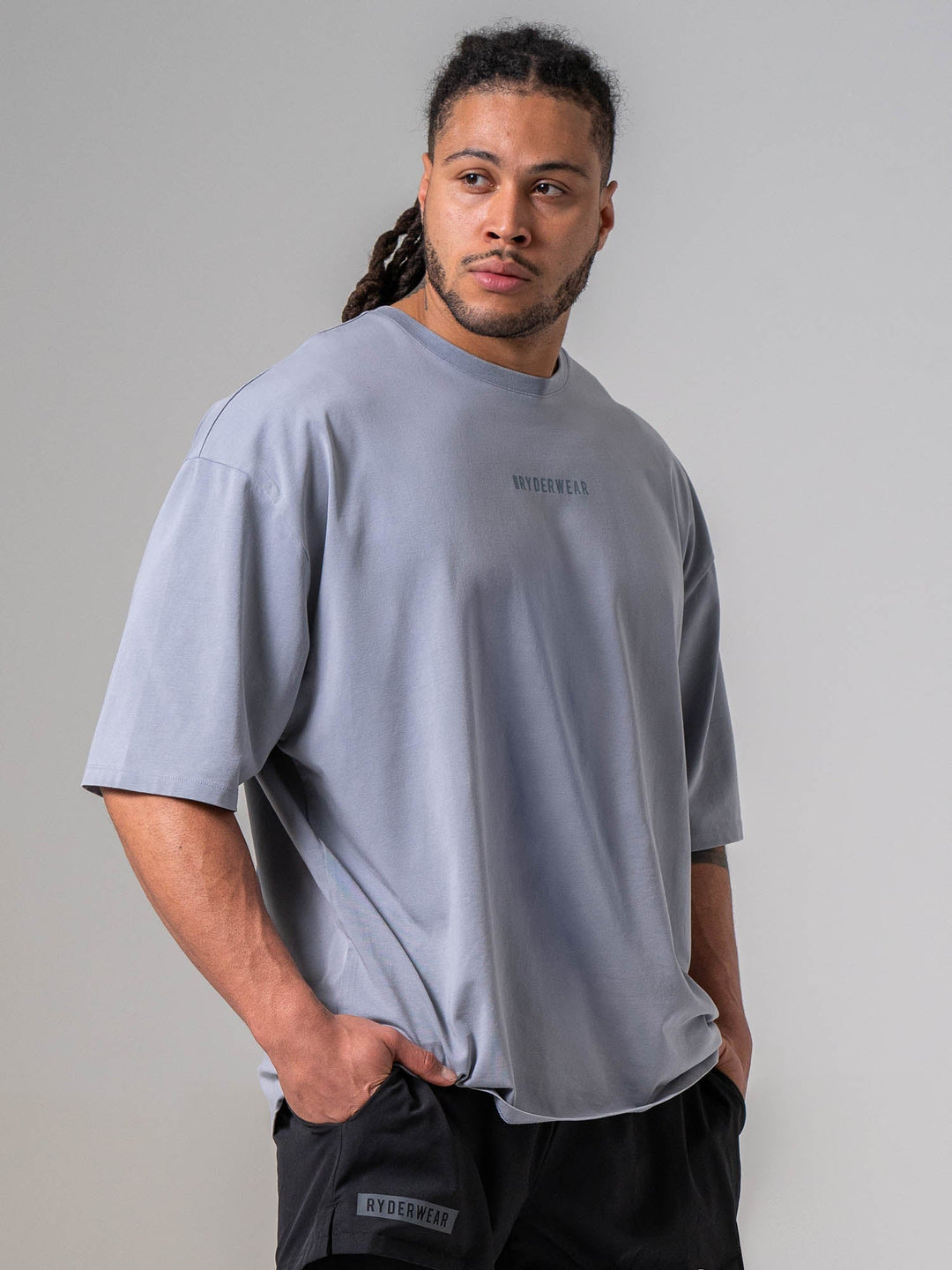 Pursuit Oversized T-shirt - Steel Blue Clothing Ryderwear 
