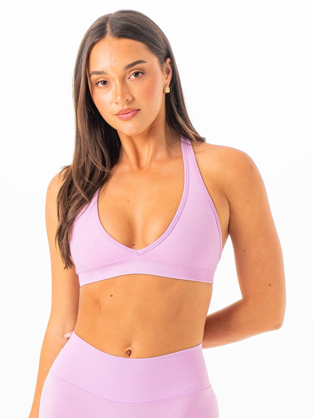 Sculpt Seamless Halter Bra - Amethyst Clothing Ryderwear 