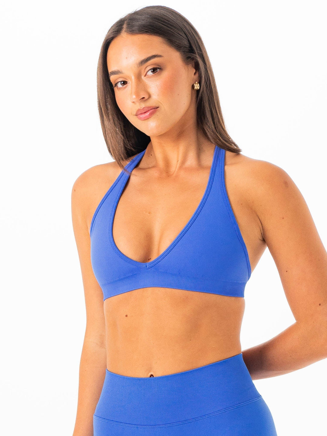 Sculpt Seamless Halter Bra - Electic Blue Clothing Ryderwear 
