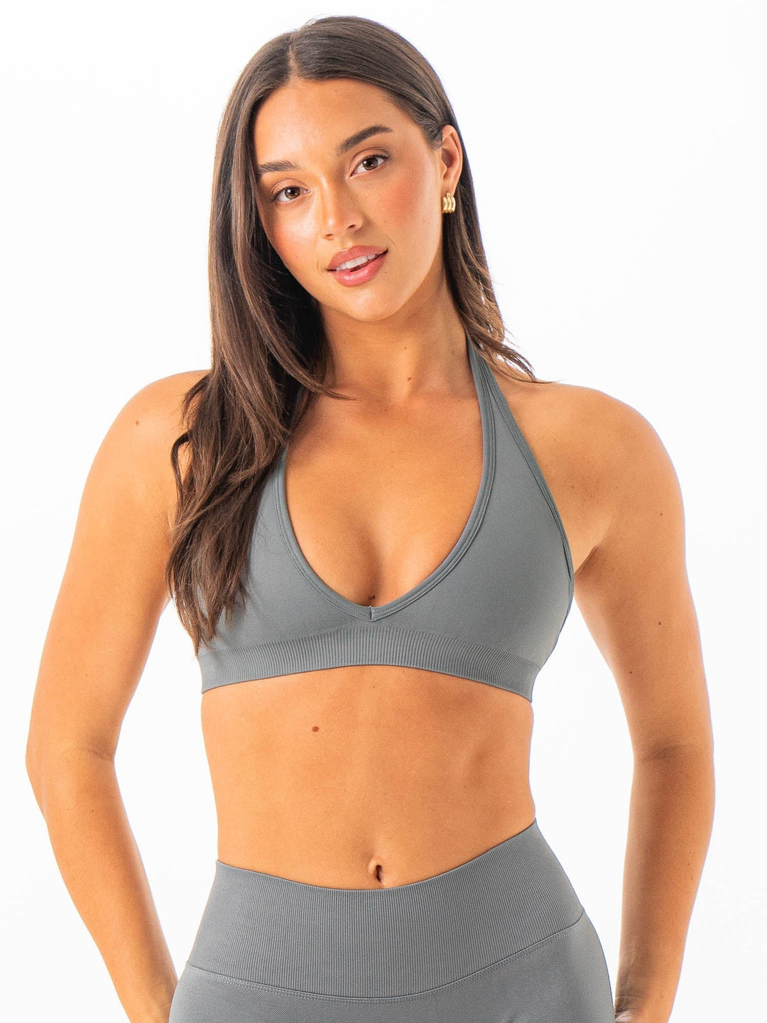 Sculpt Seamless Halter Bra - Slate Clothing Ryderwear 