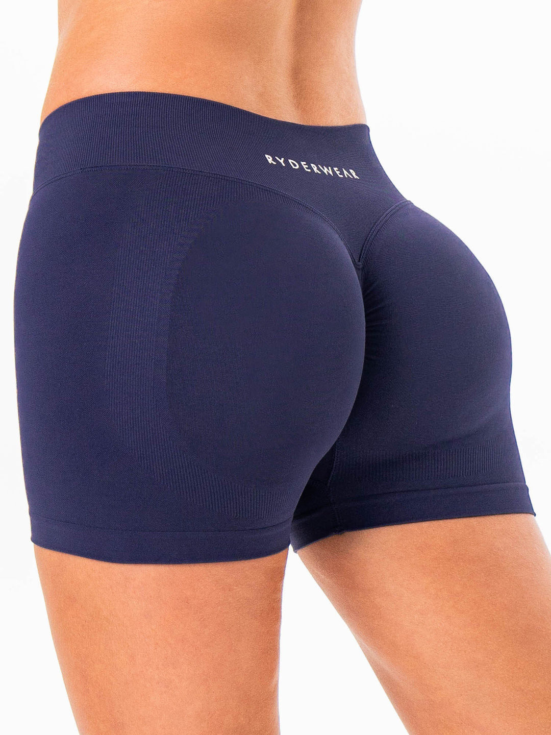 Sculpt Seamless Mini Mid Rise Shorts - Deep Blue Clothing Ryderwear 