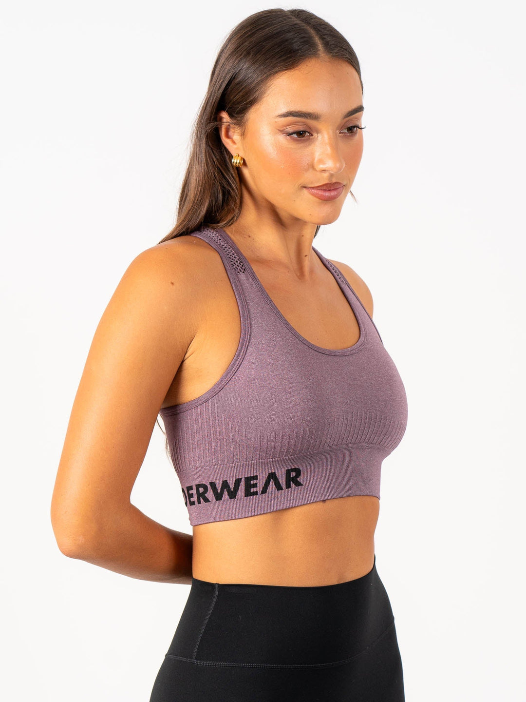 Seamless Staples Sports Bra - Purple Marl Clothing Ryderwear 