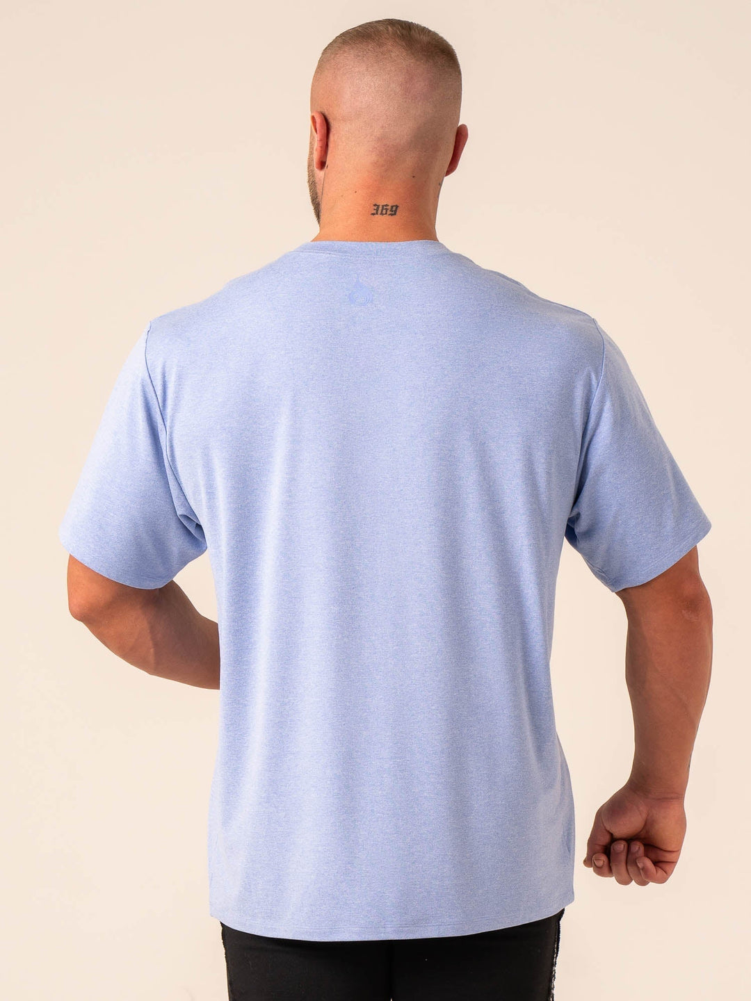 Soft Tech Oversized T-Shirt - Blue Marl Clothing Ryderwear 