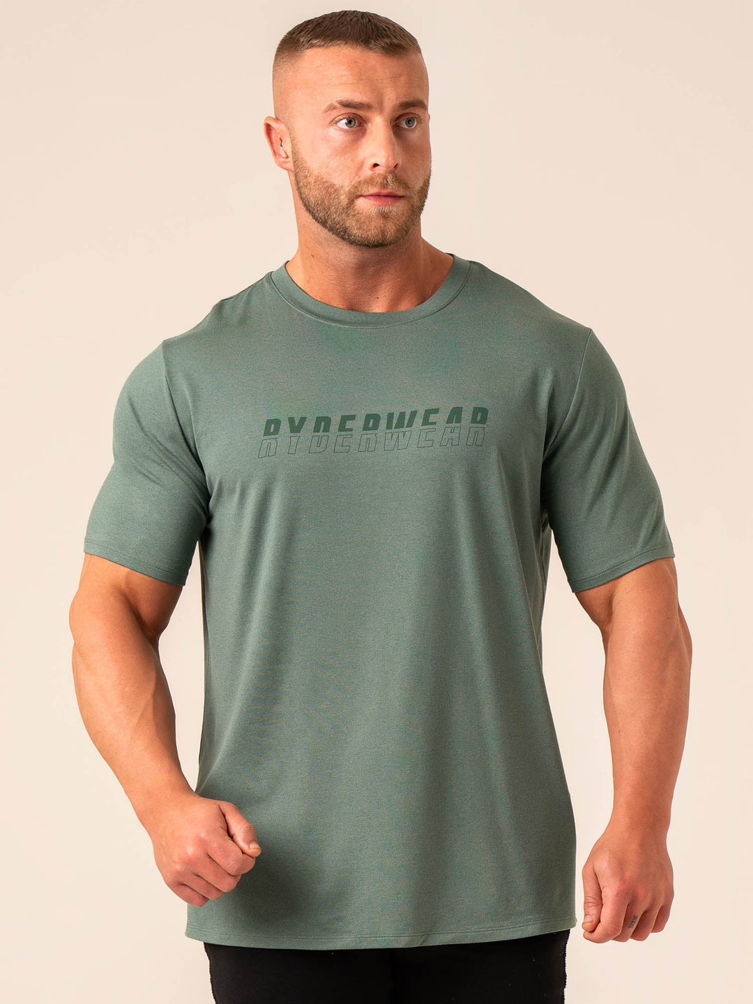 Soft Tech T-Shirt - Fern Green Marl Clothing Ryderwear 