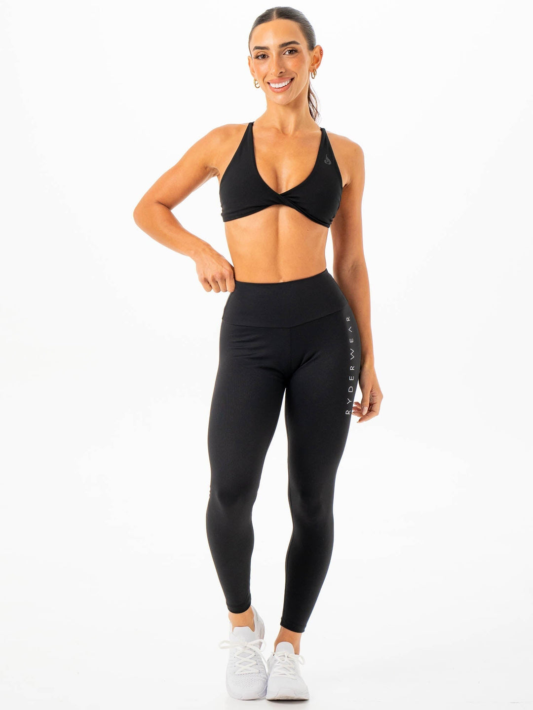 Staples Scrunch Bum Leggings - Black Clothing Ryderwear 