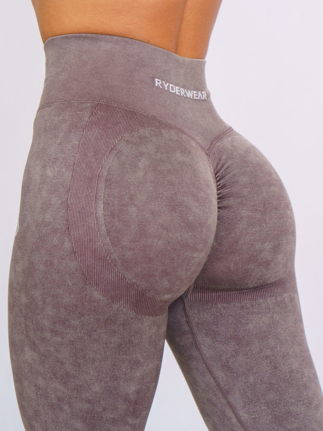 Stonewash Scrunch Seamless Leggings - Chocolate Stonewash Clothing Ryderwear 