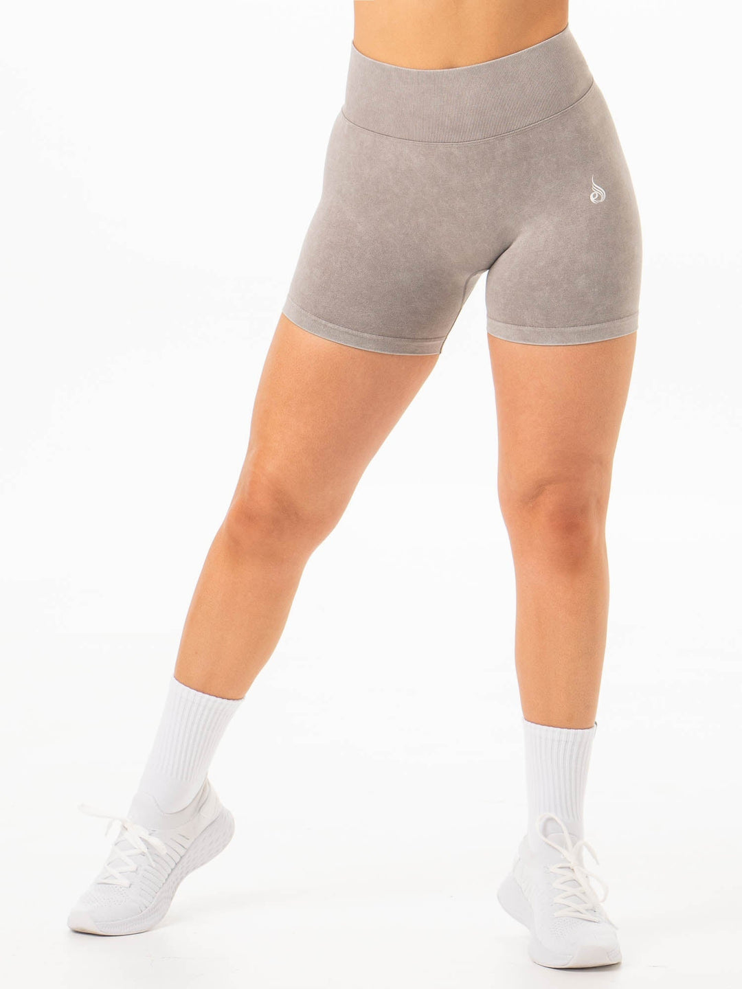 Stonewash Scrunch Seamless Shorts - Ash Stonewash Clothing Ryderwear 