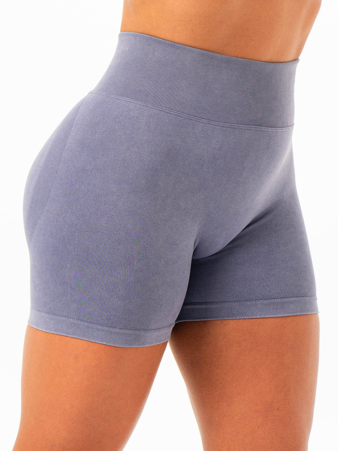 Stonewash Scrunch Seamless Shorts - Blue Grey Stonewash Clothing Ryderwear 
