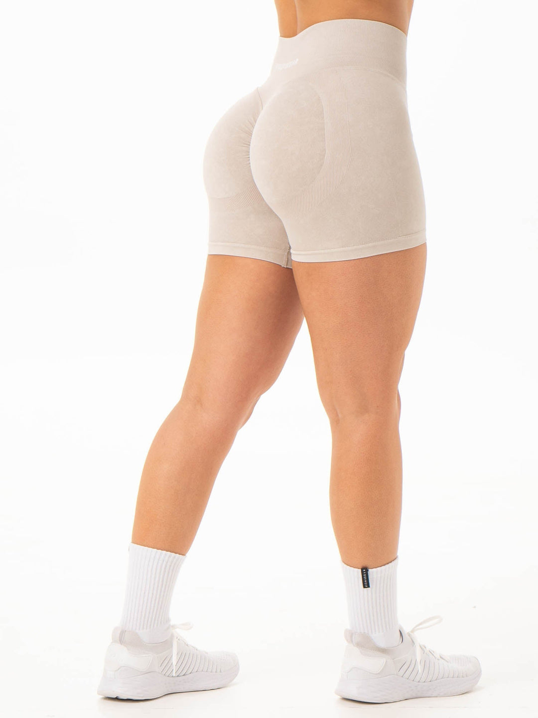 Stonewash Scrunch Seamless Shorts - Latte Stonewash Clothing Ryderwear 