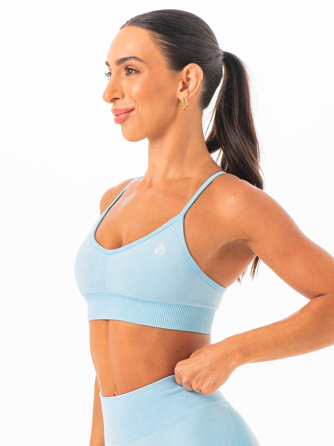 Stonewash Seamless Sports Bra - Azure Stonewash Clothing Ryderwear 