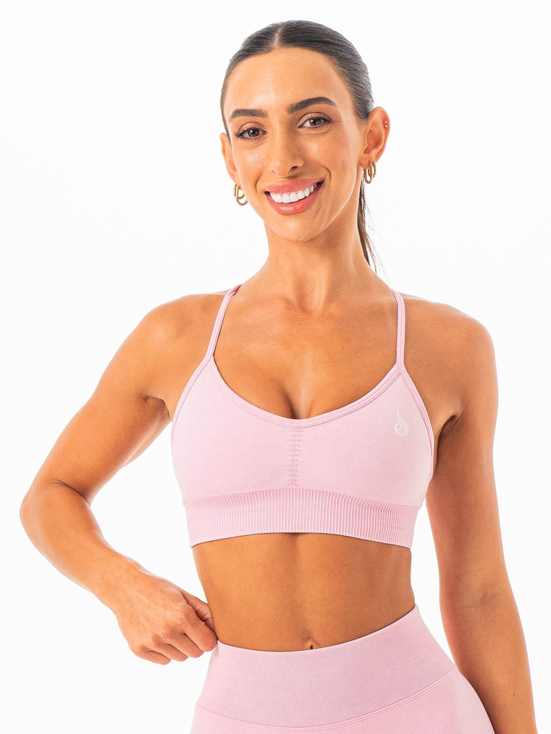 Stonewash Seamless Sports Bra - Blush Stonewash Clothing Ryderwear 