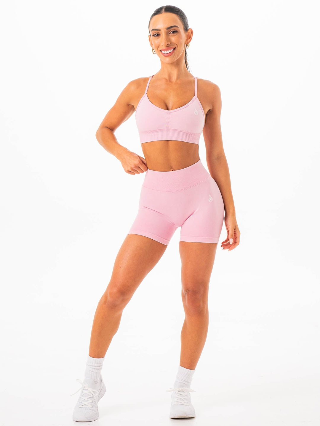 Stonewash Seamless Sports Bra - Blush Stonewash Clothing Ryderwear 