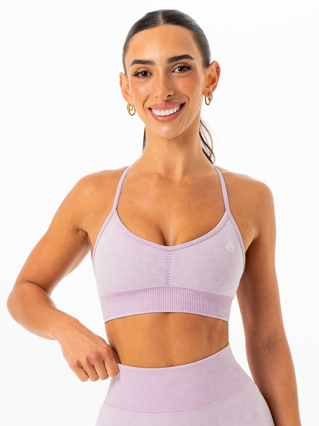 Stonewash Seamless Sports Bra - Lilac Stonewash Clothing Ryderwear 