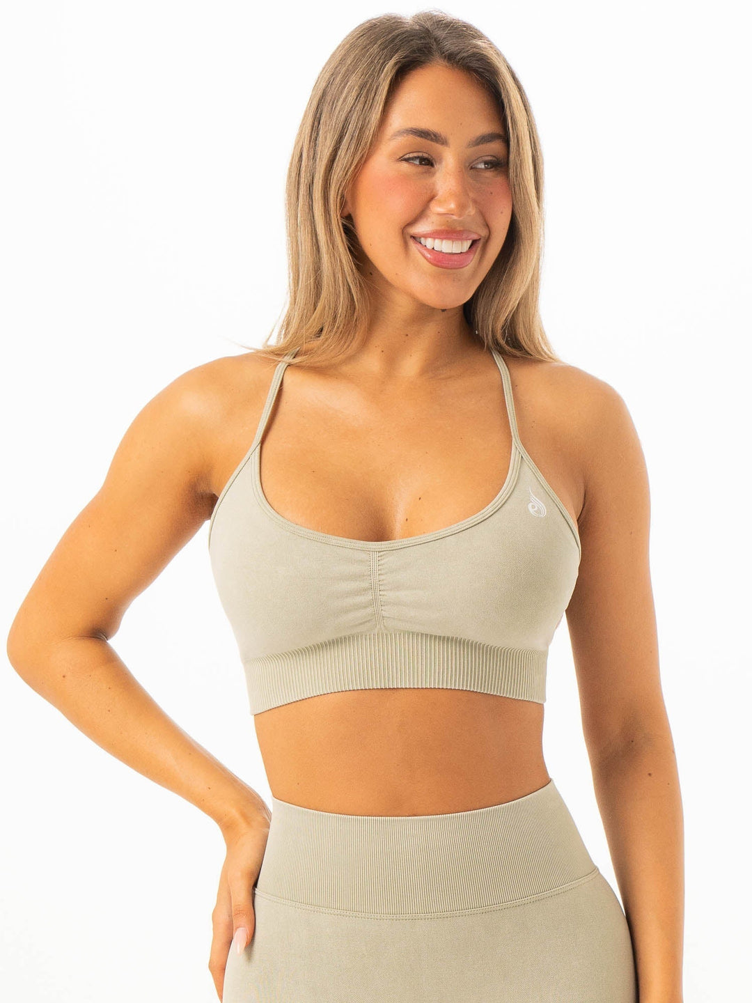 Stonewash Seamless Sports Bra - Matcha Stonewash Clothing Ryderwear 