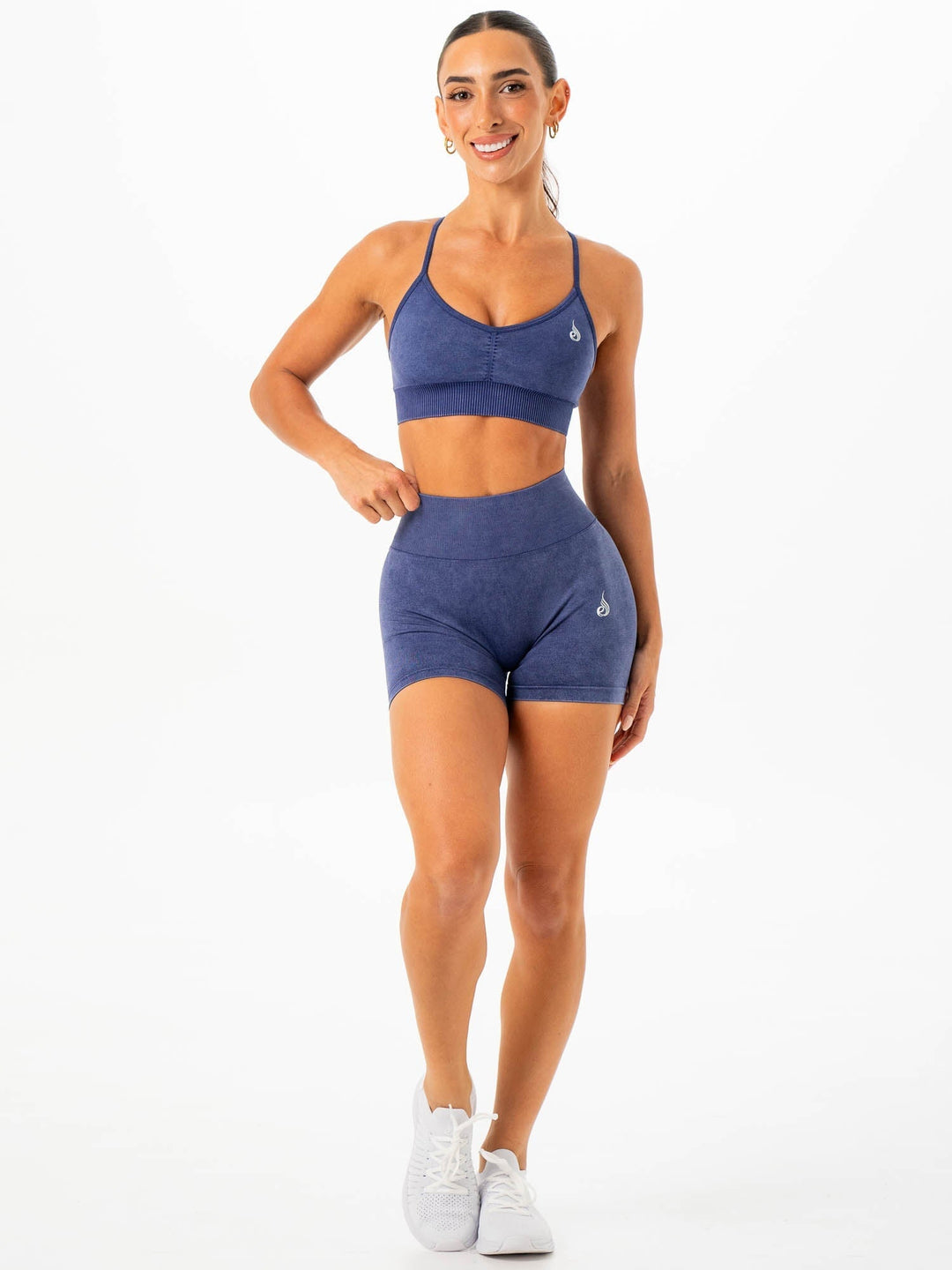 Stonewash Seamless Sports Bra - Navy Stonewash Clothing Ryderwear 