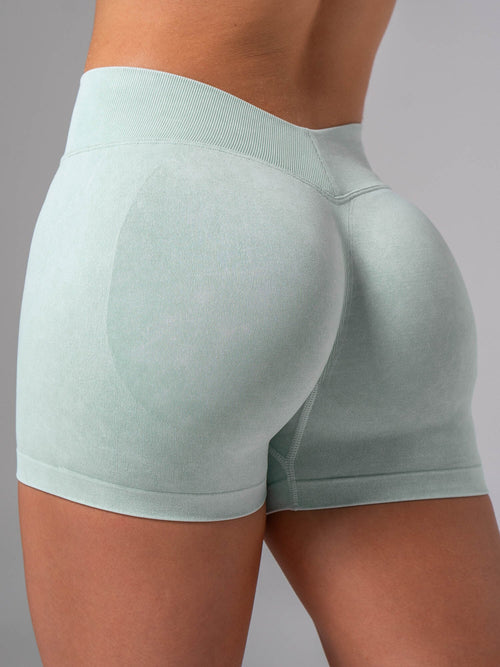 Stonewash Seamless V Back Shorts Mint