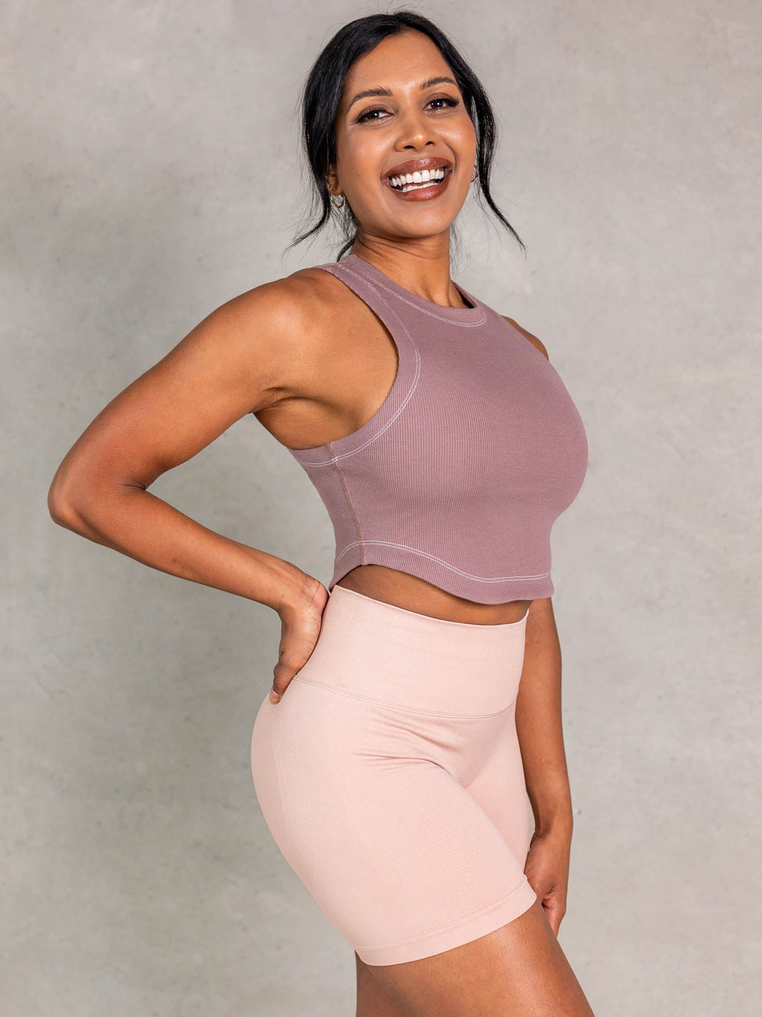 Stride Rib Tank - Almond Clothing Ryderwear 