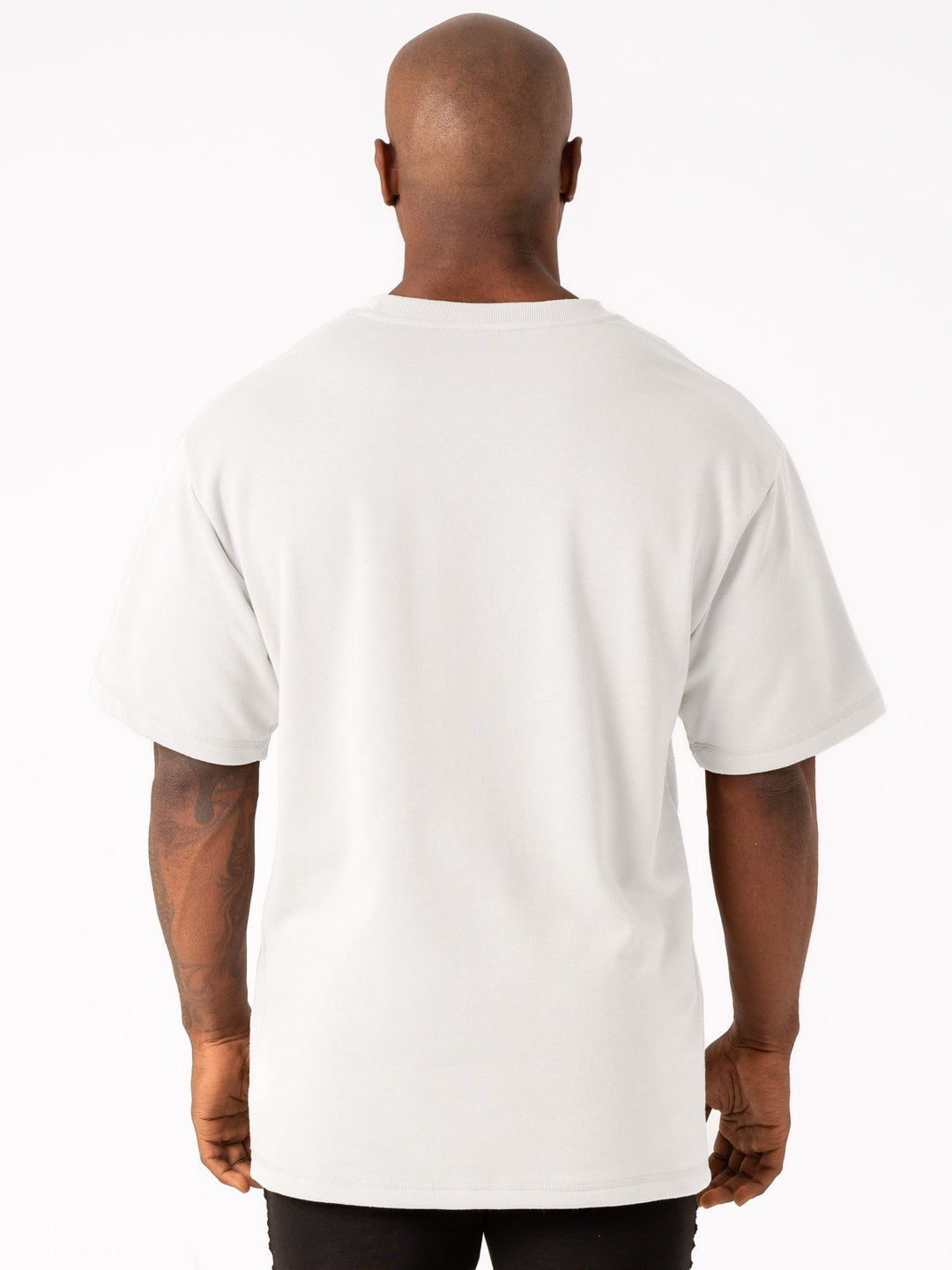 Throwback Fleece Oversized T-Shirt - White Clothing Ryderwear 