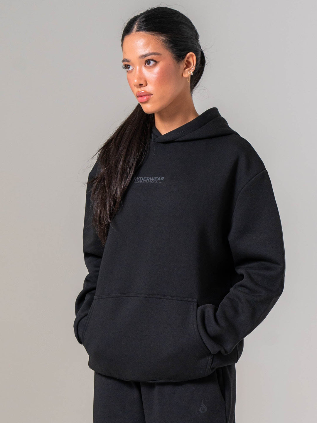 Unisex Fleece Hoodie - Black Clothing Ryderwear 