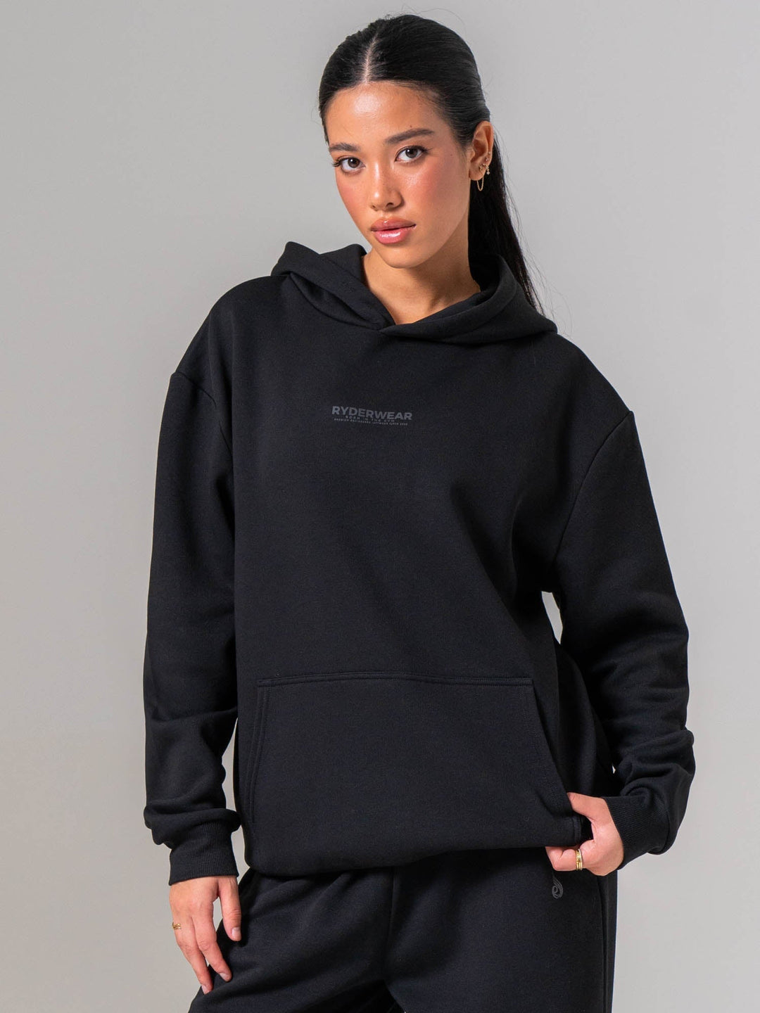 Unisex Fleece Hoodie - Black Clothing Ryderwear 