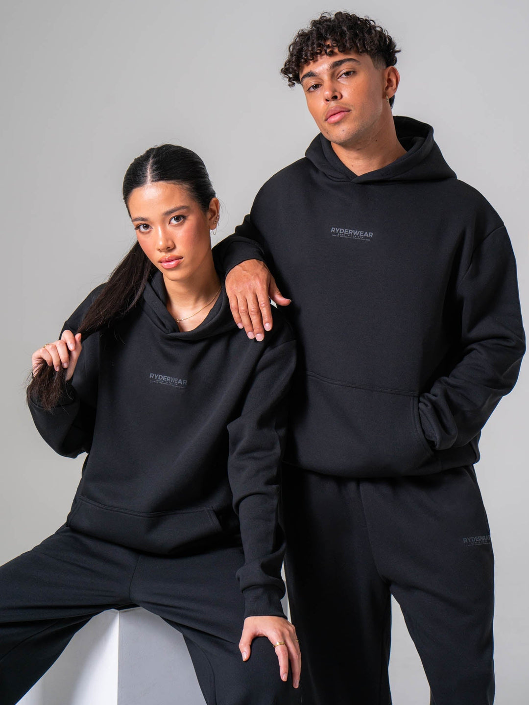 Unisex Fleece Hoodie - Black Clothing Ryderwear 