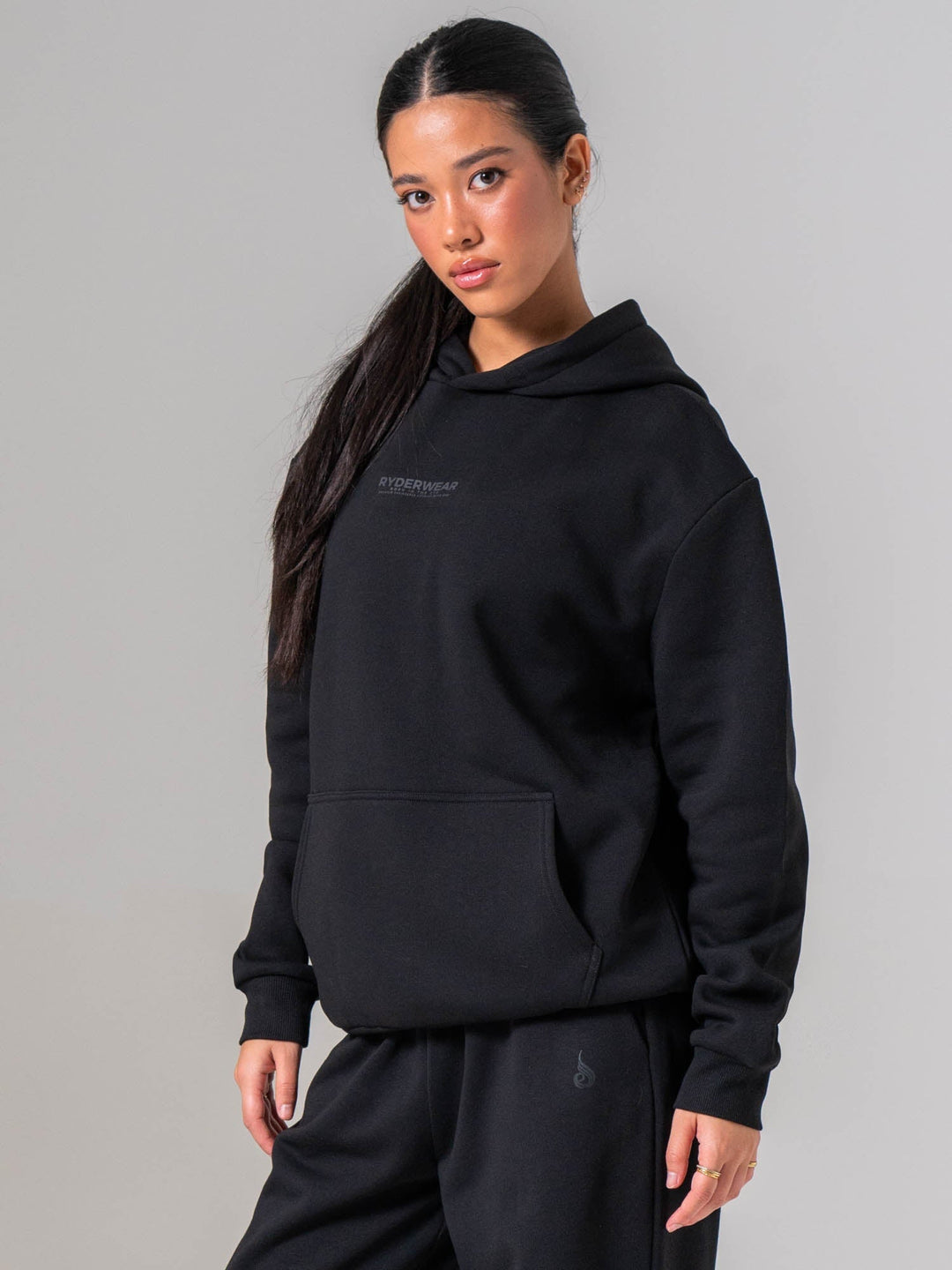 Unisex Fleece Hoodie - Black Clothing Ryderwear 