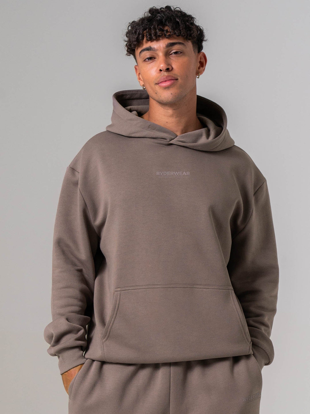 Unisex Fleece Hoodie - Deep Taupe Clothing Ryderwear 