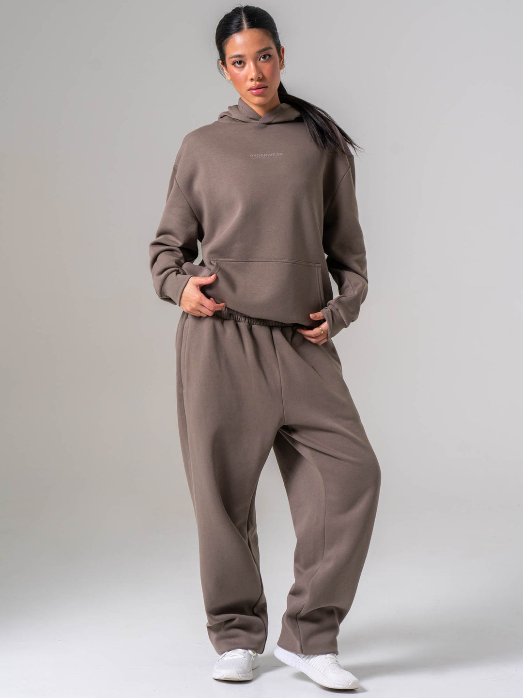 Unisex Fleece Hoodie - Deep Taupe Clothing Ryderwear 