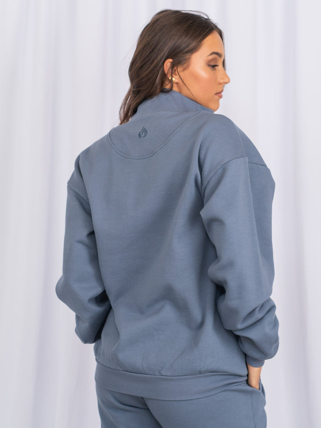 Unisex Half Zip Jumper - Denim Blue Clothing Ryderwear 