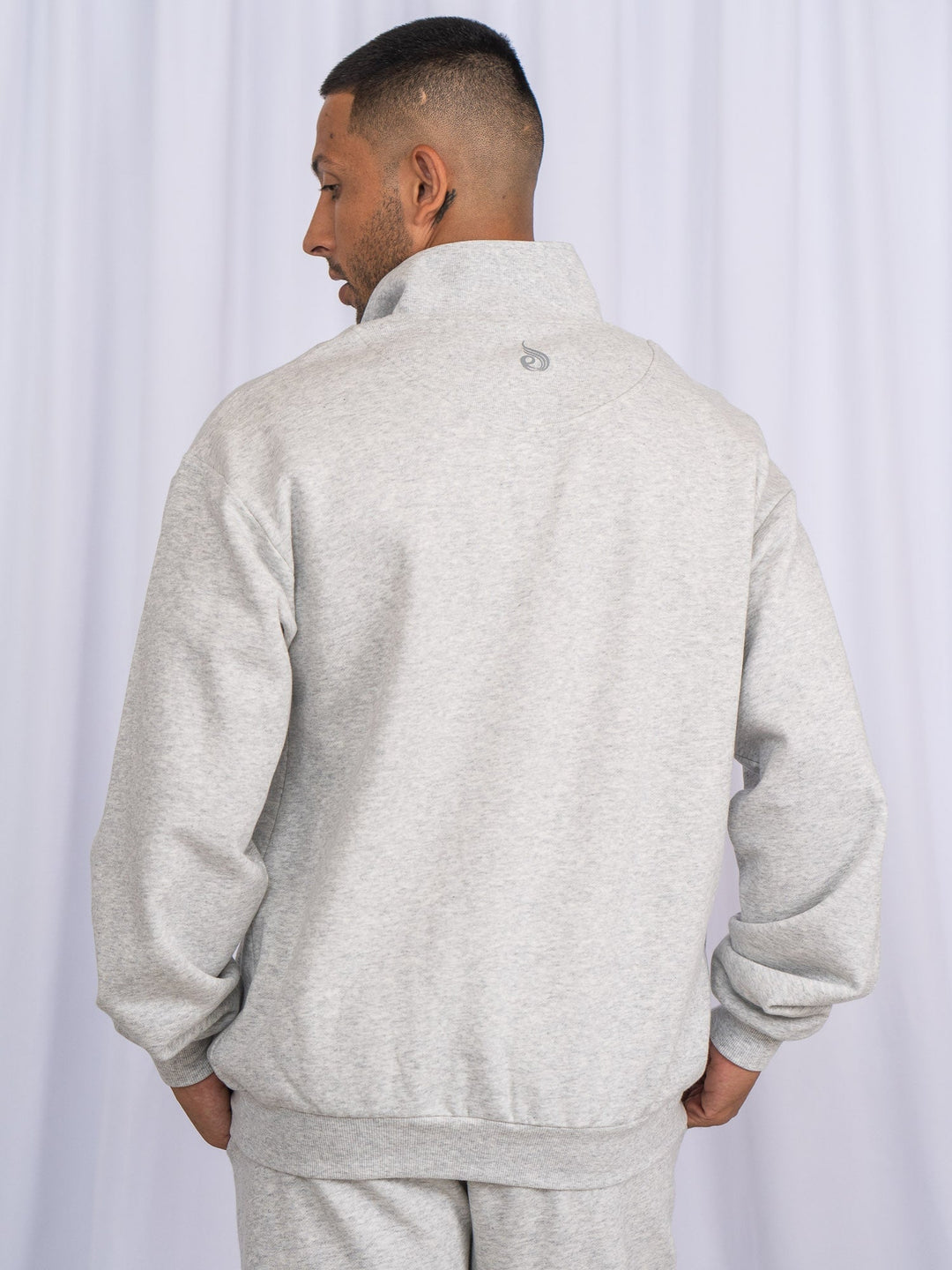 Unisex Half Zip Jumper - Snow Marl Clothing Ryderwear 