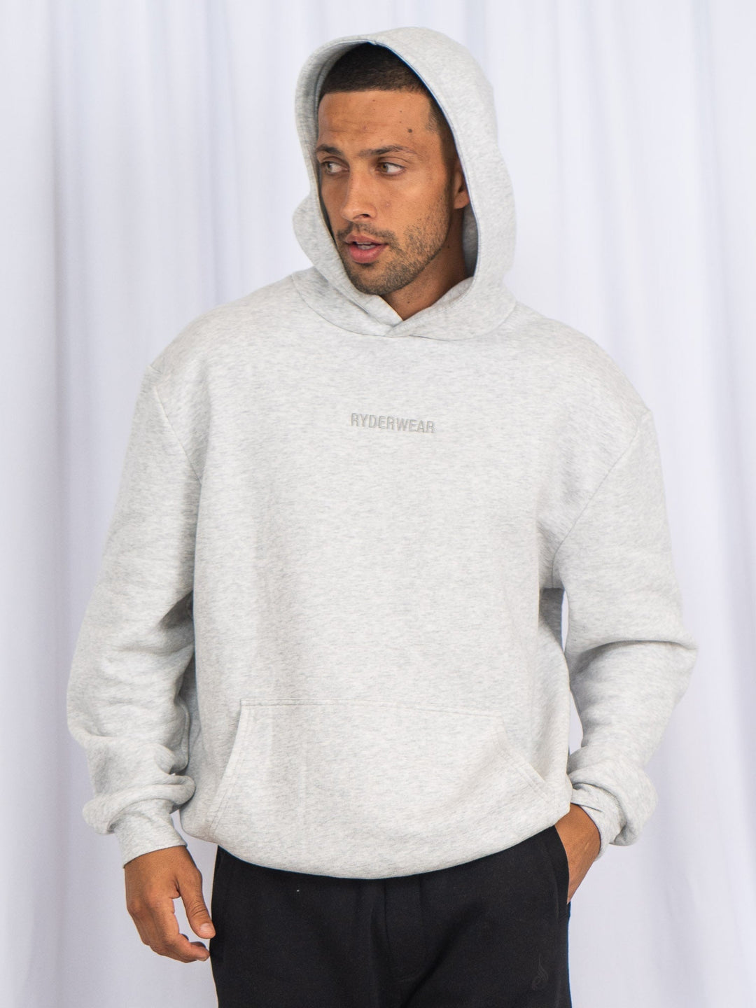 Unisex Hoodie - Snow Marl Clothing Ryderwear 