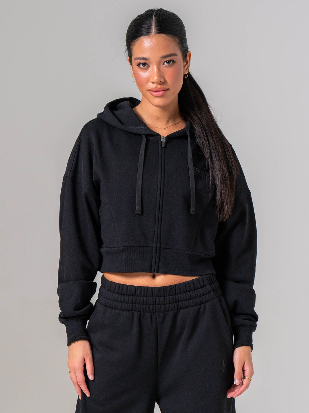 Womens Track Jacket - Black Clothing Ryderwear 