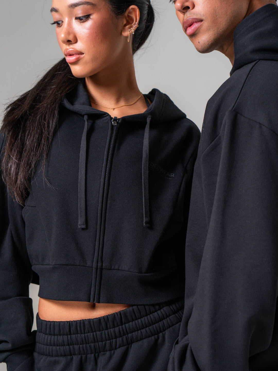 Womens Track Jacket - Black Clothing Ryderwear 
