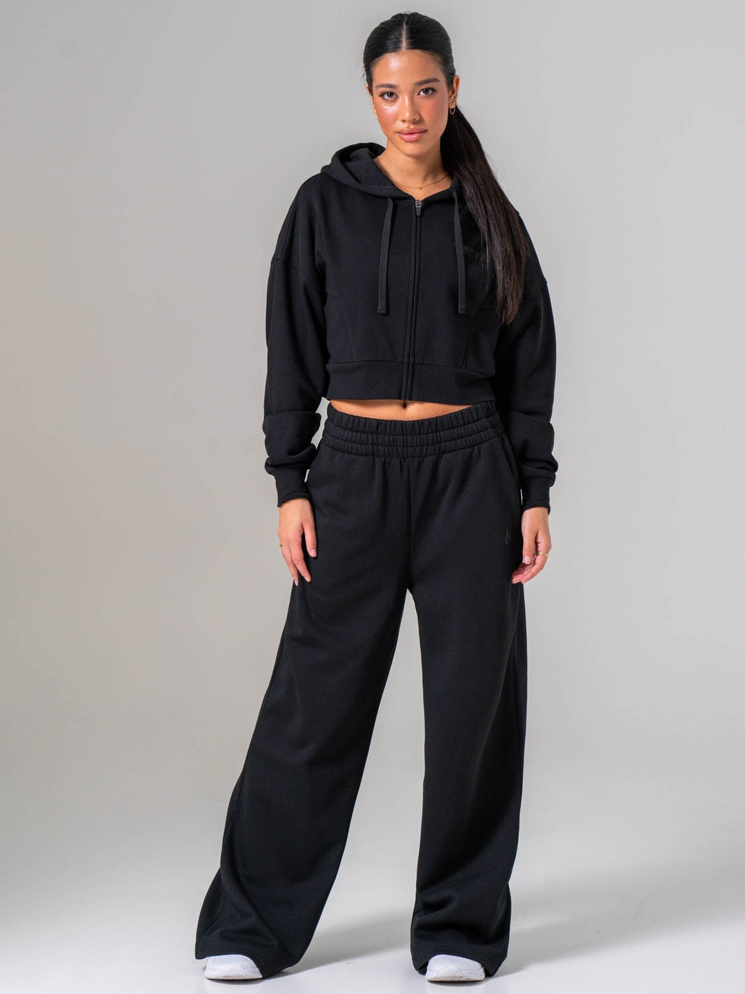 Womens Track Jacket - Black Clothing Ryderwear 