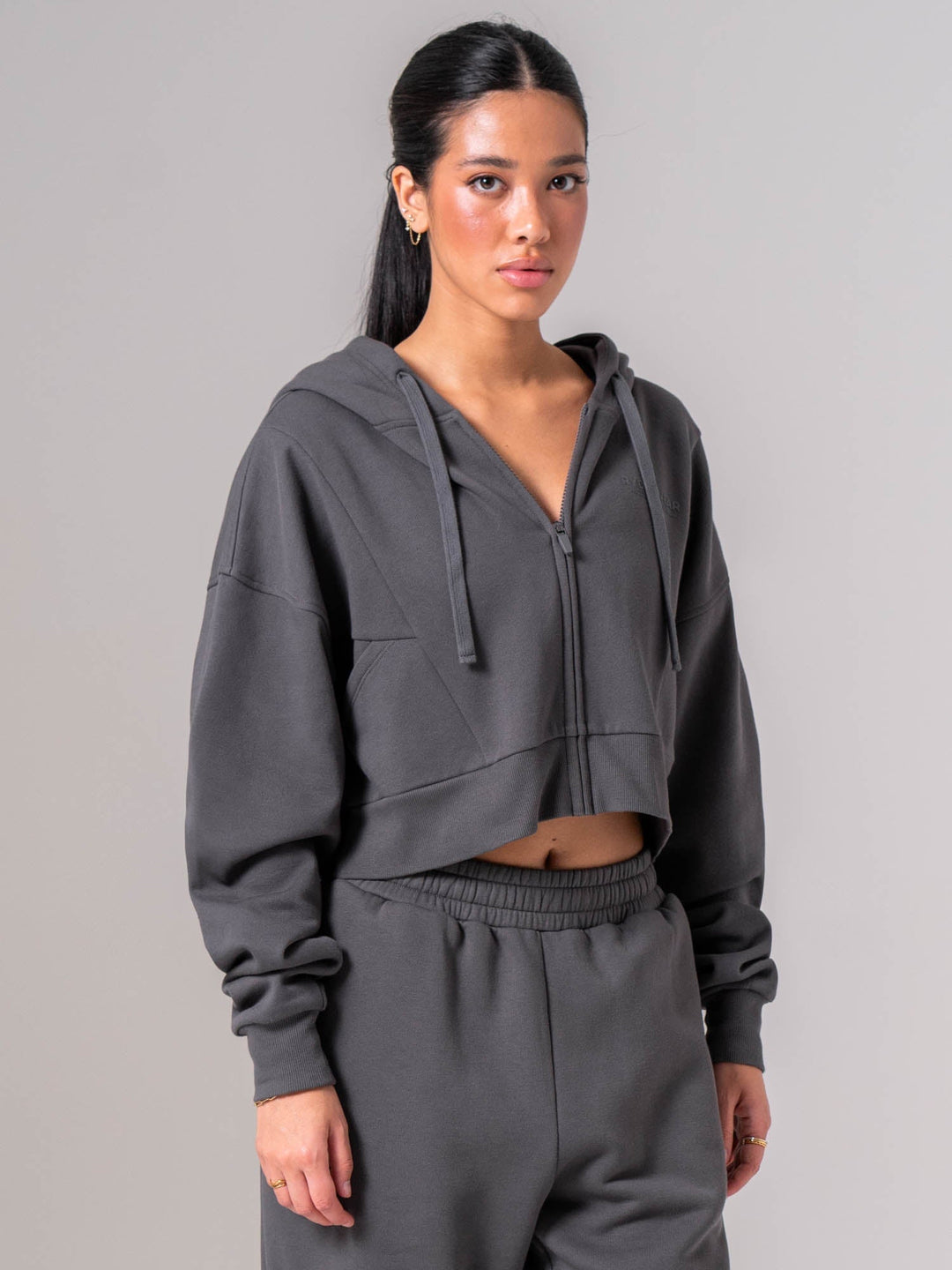 Womens Track Jacket - Charcoal Clothing Ryderwear 