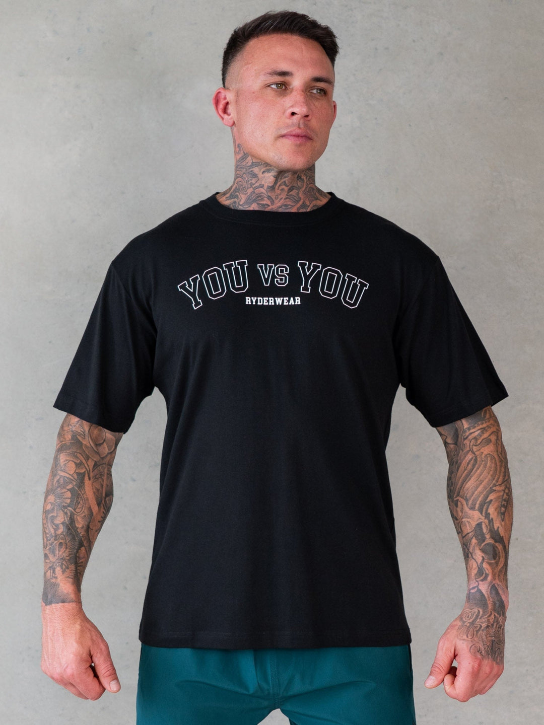 You vs You Oversized T-Shirt - Black Clothing Ryderwear 