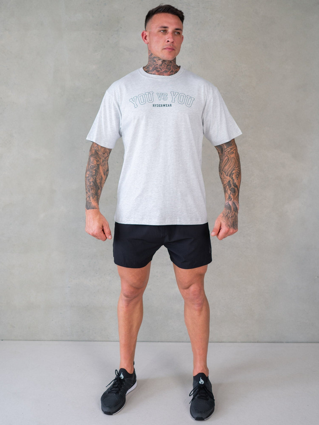 You vs You Oversized T-Shirt - Snow Marl Clothing Ryderwear 