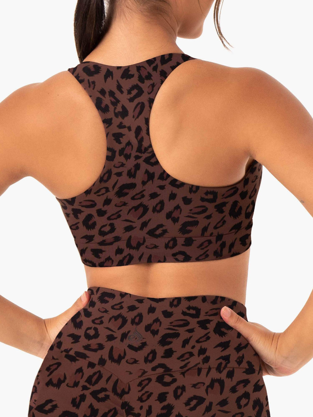 Adapt Twist Sports Bra - Chocolate Leopard Clothing Ryderwear 