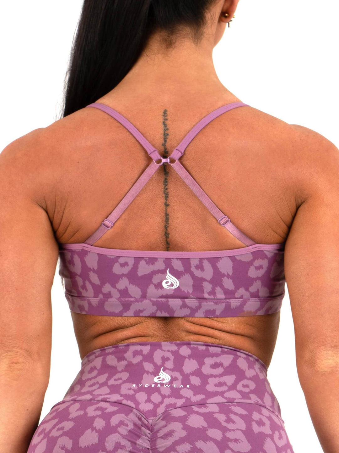 Animal Sports Bra - Leopard Purple Clothing Ryderwear 